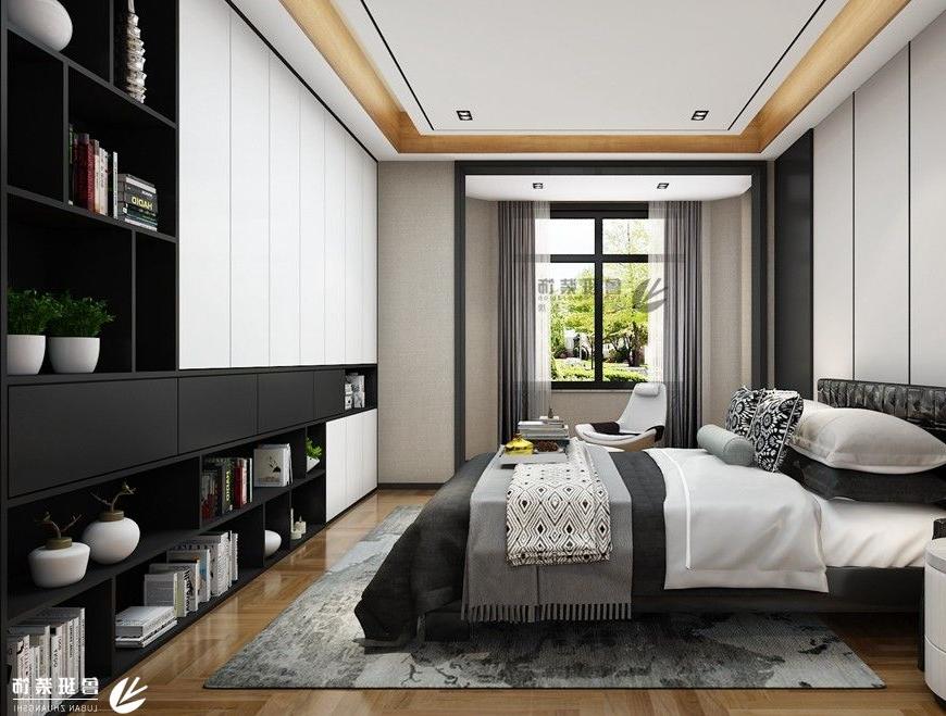 金地南湖艺境,现代轻奢风格效果图,卧室设计
